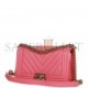 CHANEL MEDIUM BOY BAG PINK CHEVRON CAVIAR LIGHT GOLD HARDWARE (25*15*9cm)