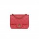 CHANEL MINI SQUARE FLAP BAG PINK CAVIAR GOLD HARDWARE (17*13*8cm)