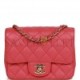 CHANEL MINI SQUARE FLAP BAG PINK CAVIAR GOLD HARDWARE (17*13*8cm)