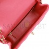 CHANEL MINI SQUARE FLAP BAG PINK CAVIAR GOLD HARDWARE (17*13*8cm)