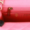 CHANEL MINI SQUARE FLAP BAG PINK CAVIAR GOLD HARDWARE (17*13*8cm)