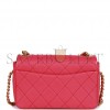 CHANEL FASHION THERAPY FLAP BAG HOT PINK CAVIAR GOLD HARDWARE (23*15*10cm)