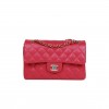 CHANEL SMALL CLASSIC DOUBLE FLAP FUCHSIA CAVIAR LIGHT GOLD HARDWARE (23*13*6cm)