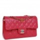 CHANEL SMALL CLASSIC DOUBLE FLAP FUCHSIA CAVIAR LIGHT GOLD HARDWARE (23*13*6cm)