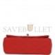 CHANEL MINI RECTANGULAR FLAP BAG WITH TOP HANDLE RED LAMBSKIN LIGHT GOLD HARDWARE (22*15*8cm)