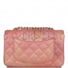 CHANEL MINI RECTANGULAR FLAP BAG PINK OMBRE METALLIC LAMBSKIN LIGHT GOLD HARDWARE (19*11*6cm)