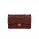 CHANEL MEDIUM CLASSIC DOUBLE FLAP BAG BURGUNDY CAVIAR ANTIQUE GOLD HARDWARE (25*15*7cm)