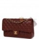 CHANEL MEDIUM CLASSIC DOUBLE FLAP BAG BURGUNDY CAVIAR ANTIQUE GOLD HARDWARE (25*15*7cm)