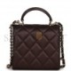 CHANEL MINI TOP HANDLE CLUTCH WITH CHAIN BURGUNDY IRIDESCENT LAMBSKIN LIGHT GOLD HARDWARE (11*11*5cm)