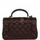 CHANEL MINI RECTANGULAR FLAP BAG WITH TOP HANDLE BURGUNDY LAMBSKIN LIGHT GOLD HARDWARE (22*15*8cm)