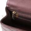 CHANEL MINI RECTANGULAR FLAP BAG WITH TOP HANDLE BURGUNDY LAMBSKIN LIGHT GOLD HARDWARE (22*15*8cm)