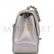 CHANEL MINI SQUARE FLAP BAG LAVENDER IRIDESCENT LAMBSKIN SILVER HARDWARE (17*13*8cm)