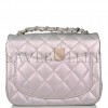 CHANEL MINI SQUARE FLAP BAG LAVENDER IRIDESCENT LAMBSKIN SILVER HARDWARE (17*13*8cm)