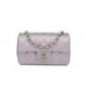 CHANEL MINI RECTANGULAR FLAP BAG PURPLE IRIDESCENT QUILTED LAMBSKIN SILVER HARDWARE (20*13*6cm)