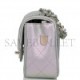 CHANEL MINI RECTANGULAR FLAP BAG PURPLE IRIDESCENT QUILTED LAMBSKIN SILVER HARDWARE (20*13*6cm)