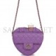 CHANEL CC IN LOVE LARGE HEART BAG PURPLE LAMBSKIN LIGHT GOLD HARDWARE (20*18*6cm)