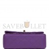 CHANEL MINI RECTANGULAR FLAP WITH TOP HANDLE PURPLE LAMBSKIN LIGHT GOLD HARDWARE (22*15*5cm)