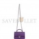 CHANEL MINI RECTANGULAR FLAP WITH TOP HANDLE PURPLE LAMBSKIN LIGHT GOLD HARDWARE (22*15*5cm)