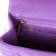 CHANEL MINI RECTANGULAR FLAP WITH TOP HANDLE PURPLE LAMBSKIN LIGHT GOLD HARDWARE (22*15*5cm)