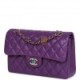 CHANEL SMALL CLASSIC DOUBLE FLAP PURPLE CAVIAR LIGHT GOLD HARDWARE (23*13*6cm)