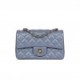 CHANEL MINI RECTANGULAR FLAP BAG LIGHT PURPLE IRIDESCENT QUILTED LAMBSKIN LIGHT GOLD HARDWARE (20*13*6cm)