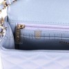 CHANEL MINI RECTANGULAR FLAP BAG LIGHT PURPLE IRIDESCENT QUILTED LAMBSKIN LIGHT GOLD HARDWARE (20*13*6cm)