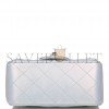 CHANEL MINI SQUARE FLAP BAG BLUE IRIDESCENT LAMBSKIN SILVER HARDWARE (17*14*8cm)