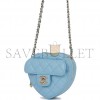 CHANEL CC IN LOVE HEART CLUTCH WITH CHAIN BLUE LAMBSKIN LIGHT GOLD HARDWARE (13*13*5cm)