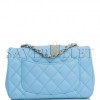 CHANEL MINI RECTANGULAR FLAP BAG BLUE LAMBSKIN LIGHT GOLD HARDWARE (20*13*6cm)