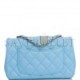 CHANEL MINI RECTANGULAR FLAP BAG BLUE LAMBSKIN LIGHT GOLD HARDWARE (20*13*6cm)