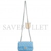 CHANEL MINI RECTANGULAR FLAP BAG BLUE LAMBSKIN LIGHT GOLD HARDWARE (20*13*6cm)