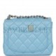 CHANEL MINI SQUARE FLAP BAG BLUE LAMBSKIN LIGHT GOLD HARDWARE (17*13*8cm)