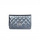 CHANEL WALLET ON CHAIN WOC DARK BLUE IRIDESCENT CALFSKIN ANTIQUE GOLD HARDWARE (19*12*4cm)