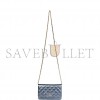 CHANEL WALLET ON CHAIN WOC DARK BLUE IRIDESCENT CALFSKIN ANTIQUE GOLD HARDWARE (19*12*4cm)