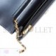 CHANEL WALLET ON CHAIN WOC DARK BLUE IRIDESCENT CALFSKIN ANTIQUE GOLD HARDWARE (19*12*4cm)