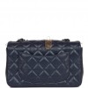 CHANEL MINI RECTANGULAR FLAP BAG NAVY IRIDESCENT LAMBSKIN RUTHENIUM HARDWARE (20*13*6cm)