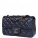 CHANEL MINI RECTANGULAR FLAP BAG NAVY IRIDESCENT LAMBSKIN RUTHENIUM HARDWARE (20*13*6cm)