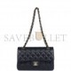 CHANEL SMALL CLASSIC DOUBLE FLAP NAVY LAMBSKIN LIGHT GOLD HARDWARE (23*13*6cm)