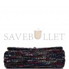 CHANEL MEDIUM CLASSIC DOUBLE FLAP BAG NAVY TWEED BLACK HARDWARE (25*15*7cm)