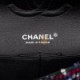 CHANEL MEDIUM CLASSIC DOUBLE FLAP BAG NAVY TWEED BLACK HARDWARE (25*15*7cm)