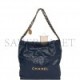 CHANEL LARGE 22 BAG NAVY LAMBSKIN ANTIQUE GOLD HARDWARE (46*45*10cm)