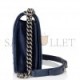 CHANEL LARGE BOY BAG BLUE VELVET RUTHENIUM HARDWARE (28*18*9cm)