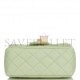 CHANEL PEARL CRUSH MINI SQUARE FLAP BAG LIGHT GREEN LAMBSKIN ANTIQUE GOLD HARDWARE (17*14*8cm）