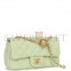 CHANEL PEARL CRUSH MINI RECTANGULAR FLAP BAG GREEN LAMBSKIN ANTIQUE GOLD HARDWARE (20*13*6cm)