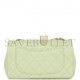 CHANEL PEARL CRUSH MINI RECTANGULAR FLAP BAG GREEN LAMBSKIN ANTIQUE GOLD HARDWARE (20*13*6cm)