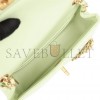 CHANEL PEARL CRUSH MINI RECTANGULAR FLAP BAG GREEN LAMBSKIN ANTIQUE GOLD HARDWARE (20*13*6cm)