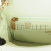 CHANEL PEARL CRUSH MINI RECTANGULAR FLAP BAG GREEN LAMBSKIN ANTIQUE GOLD HARDWARE (20*13*6cm)