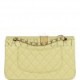 CHANEL MEDIUM CLASSIC DOUBLE FLAP BAG LIGHT GREEN LAMBSKIN LIGHT GOLD HARDWARE (25*15*7cm)