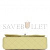 CHANEL MEDIUM CLASSIC DOUBLE FLAP BAG LIGHT GREEN LAMBSKIN LIGHT GOLD HARDWARE (25*15*7cm)