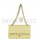 CHANEL MEDIUM CLASSIC DOUBLE FLAP BAG LIGHT GREEN LAMBSKIN LIGHT GOLD HARDWARE (25*15*7cm)